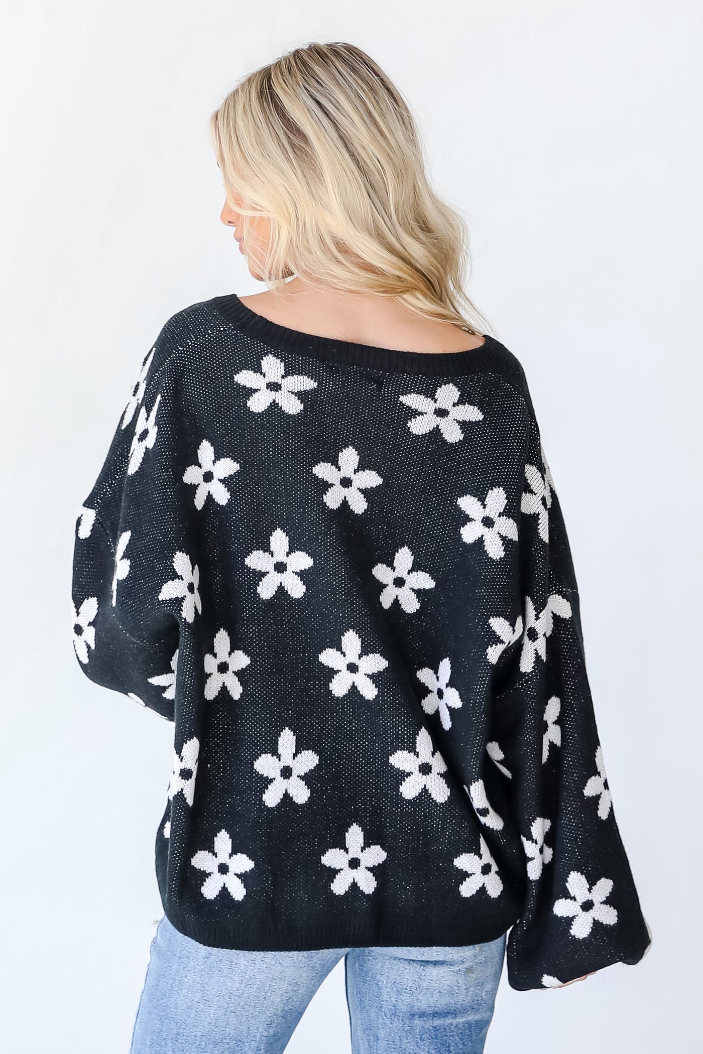 Daisies Sweater back view