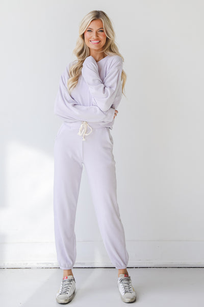 Joggers in lilac