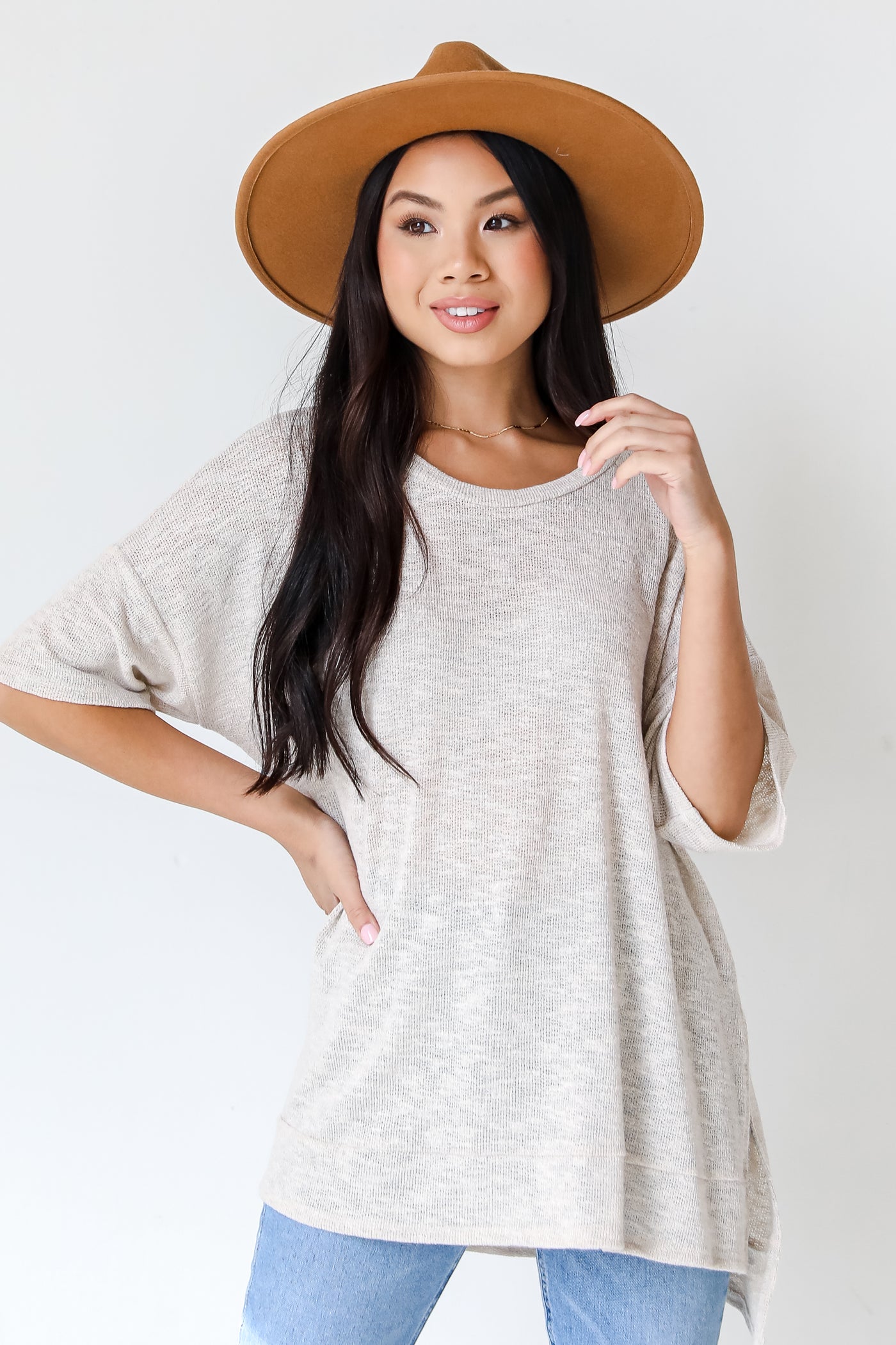 taupe Knit Tee