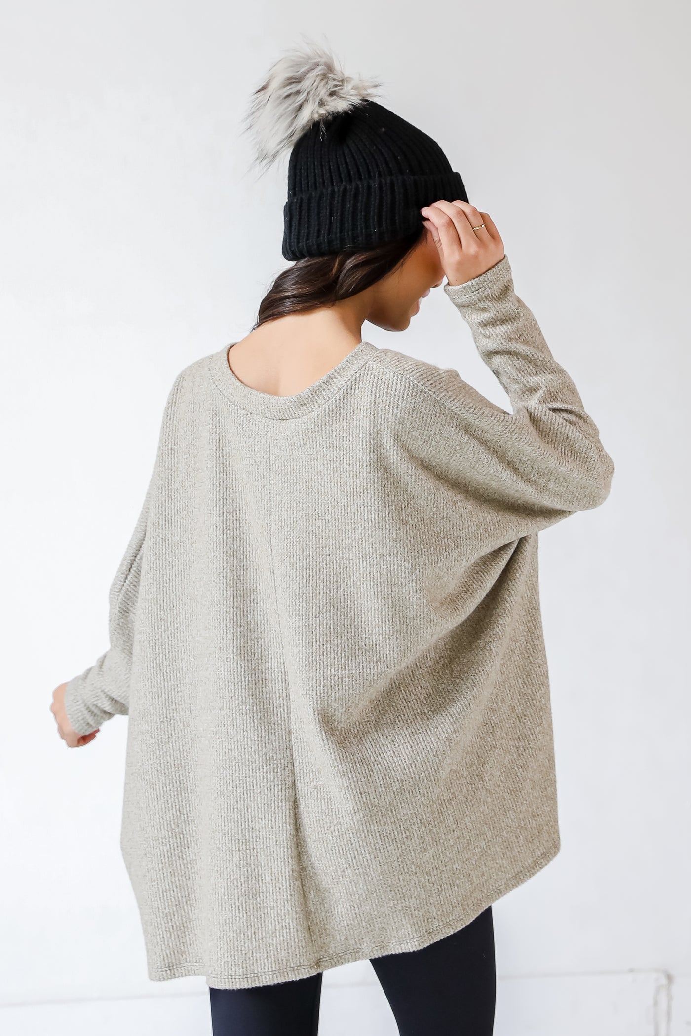 Oversized Sweater in olive back view