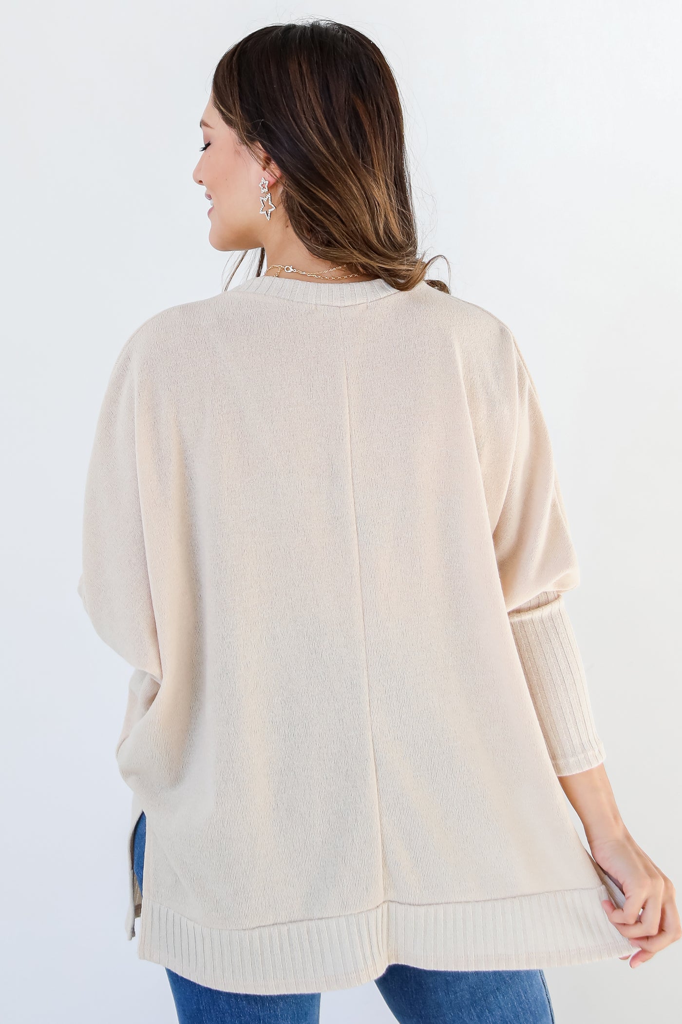 ivory Knit Top back view