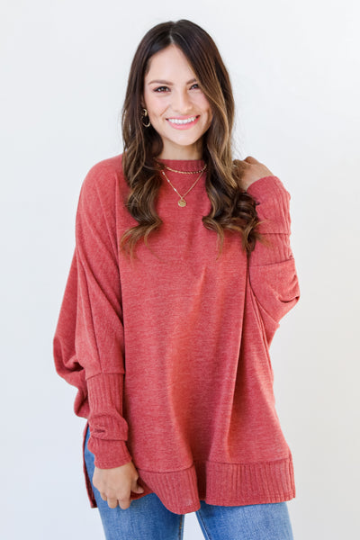 red Knit Top