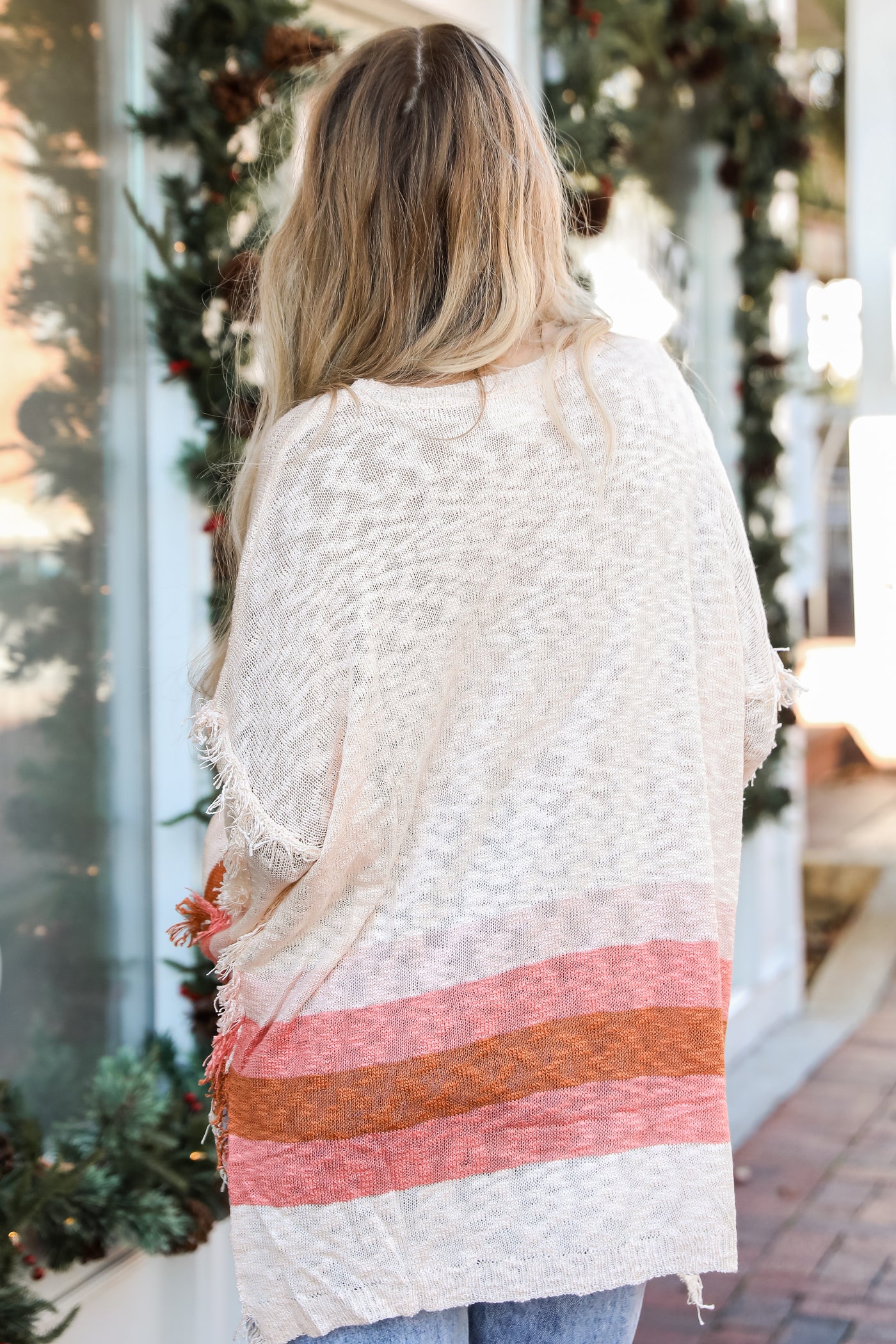 Oversized Striped Knit Top back view