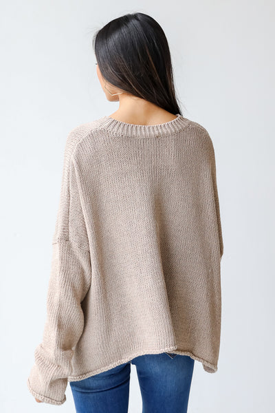 Sweater in mocha back view