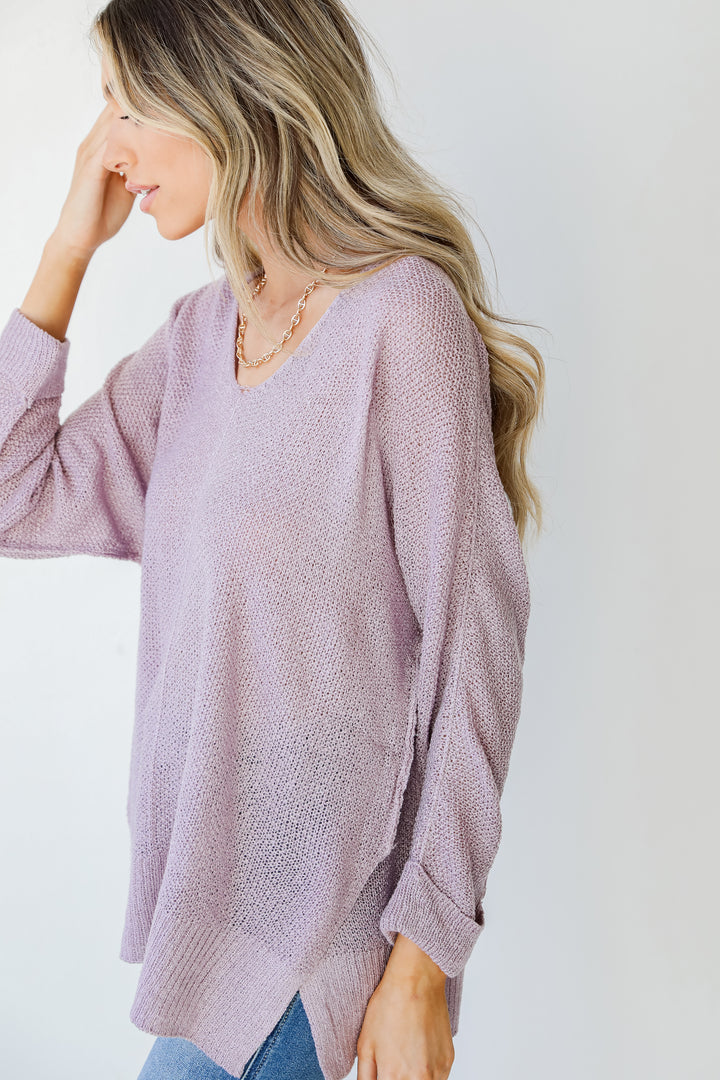 Knit Top in lavender side view