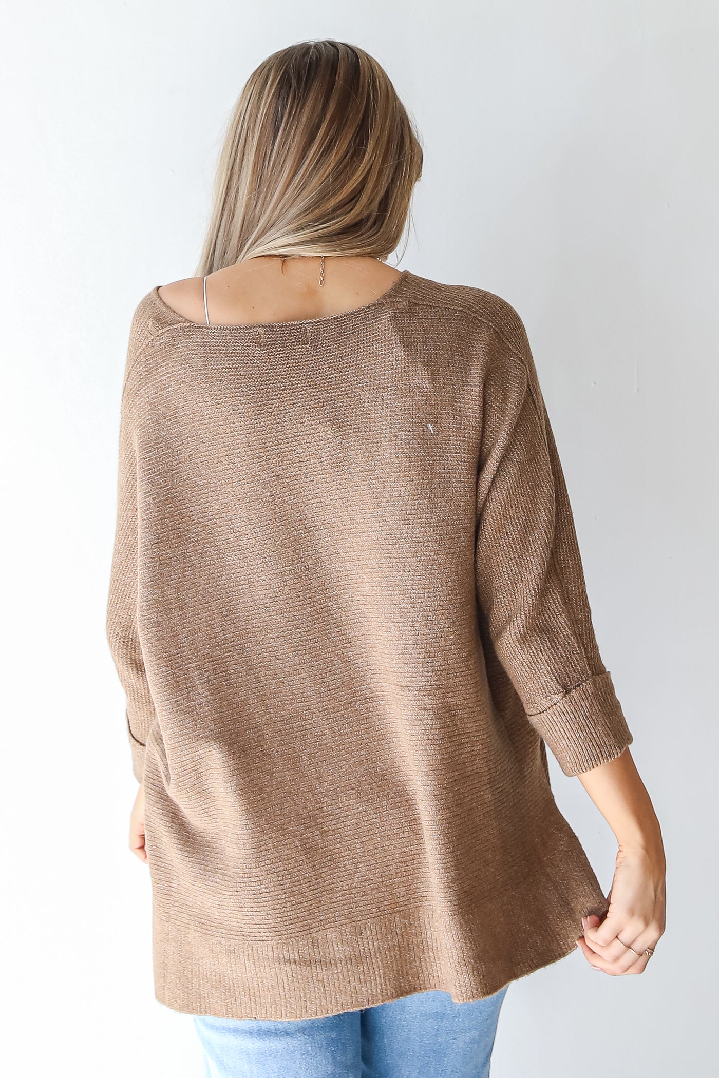 Oversized Sweater in camel back view