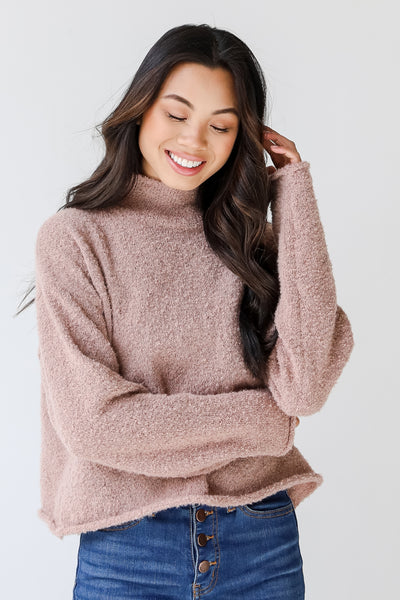 Sweater in mauve front view