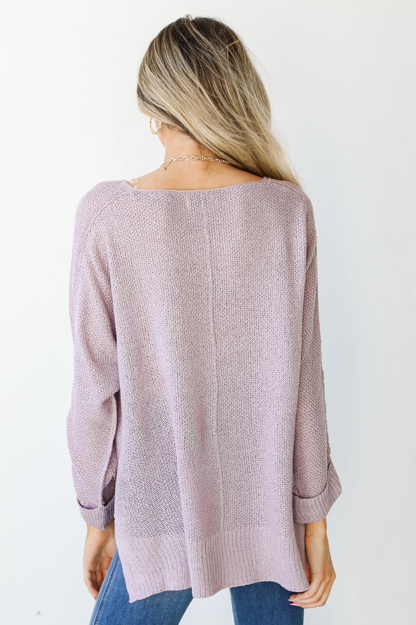 Knit Top in lavender back view