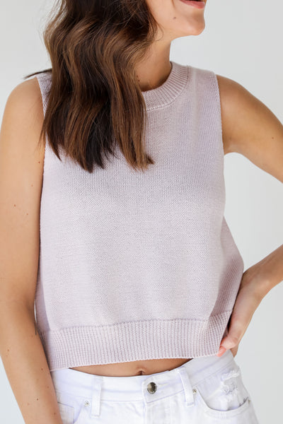 Sweater Tank in lavender front view