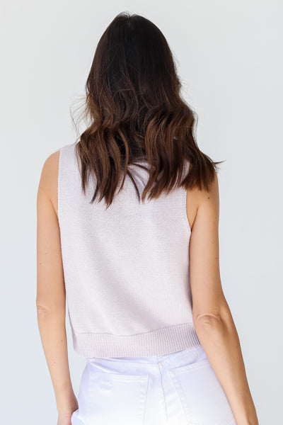 Sweater Tank in lavender back view