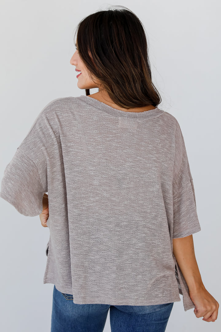 lavender Casual Knit Tee back view