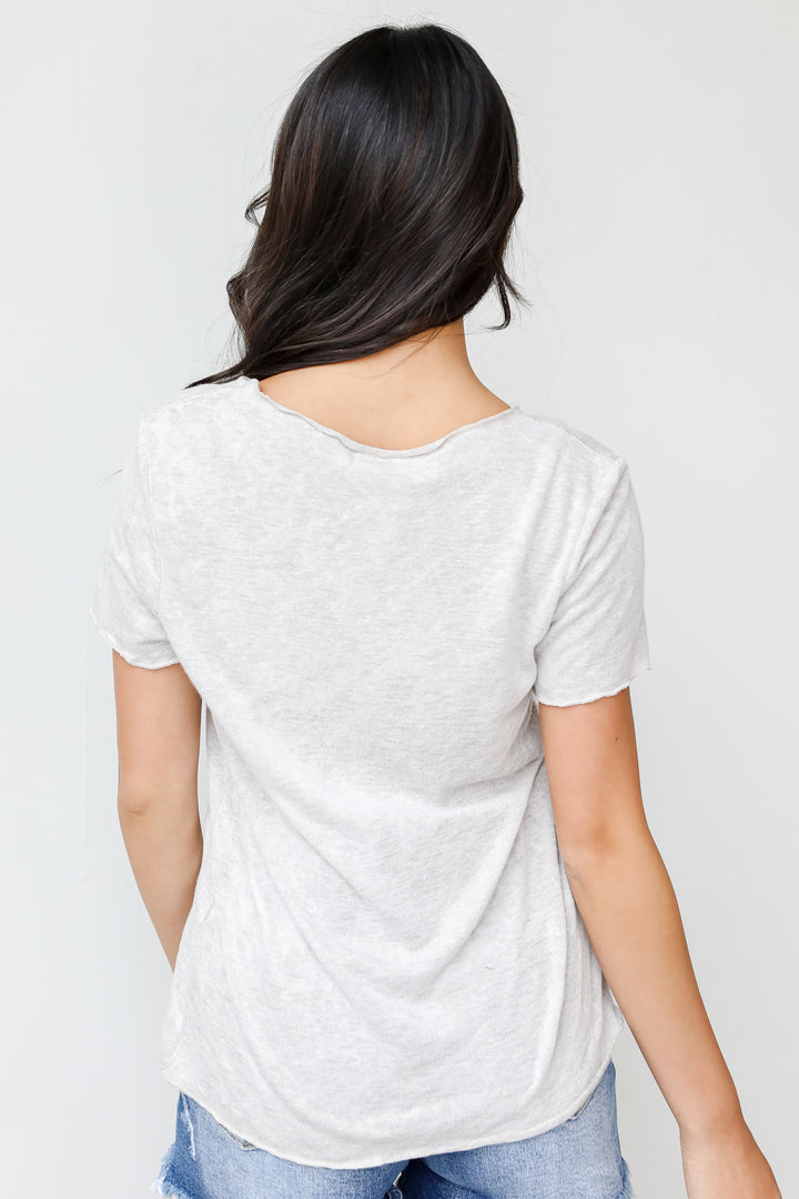 Knit Tee in grey back view