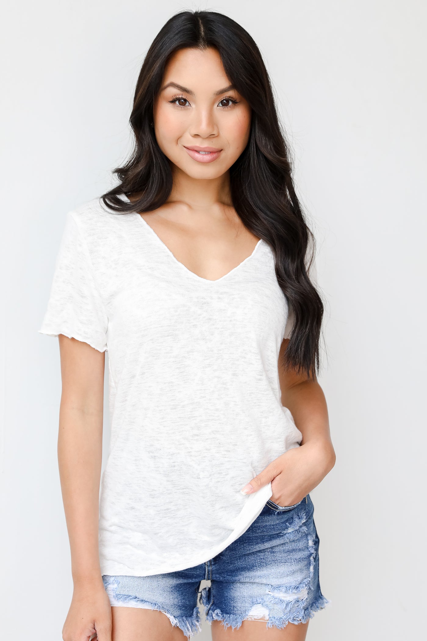 Knit Tee in white