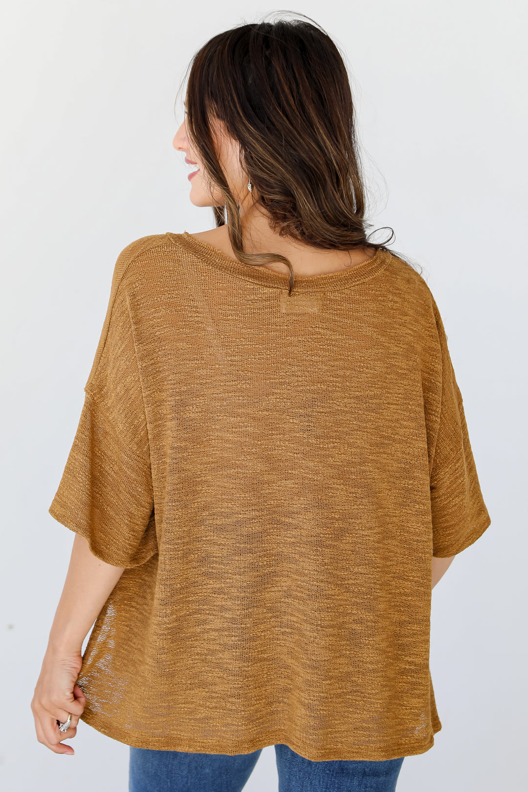 camel Casual Knit Tee back view
