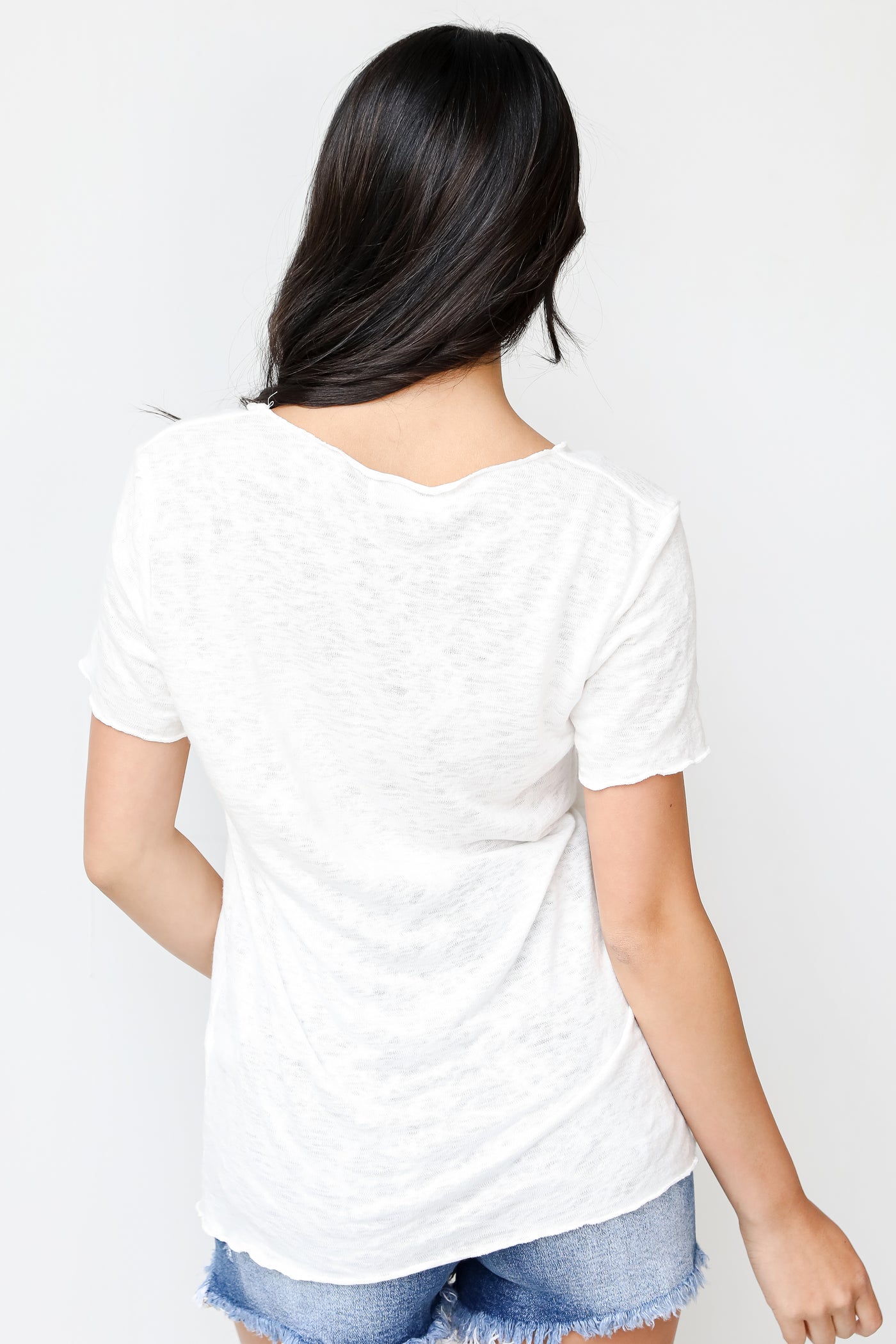 Knit Tee in white back view