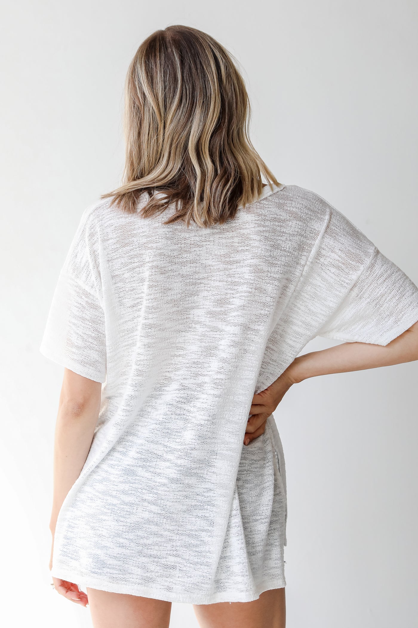 Knit Tee in white back view
