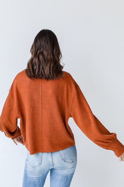 Knit Top in rust back view