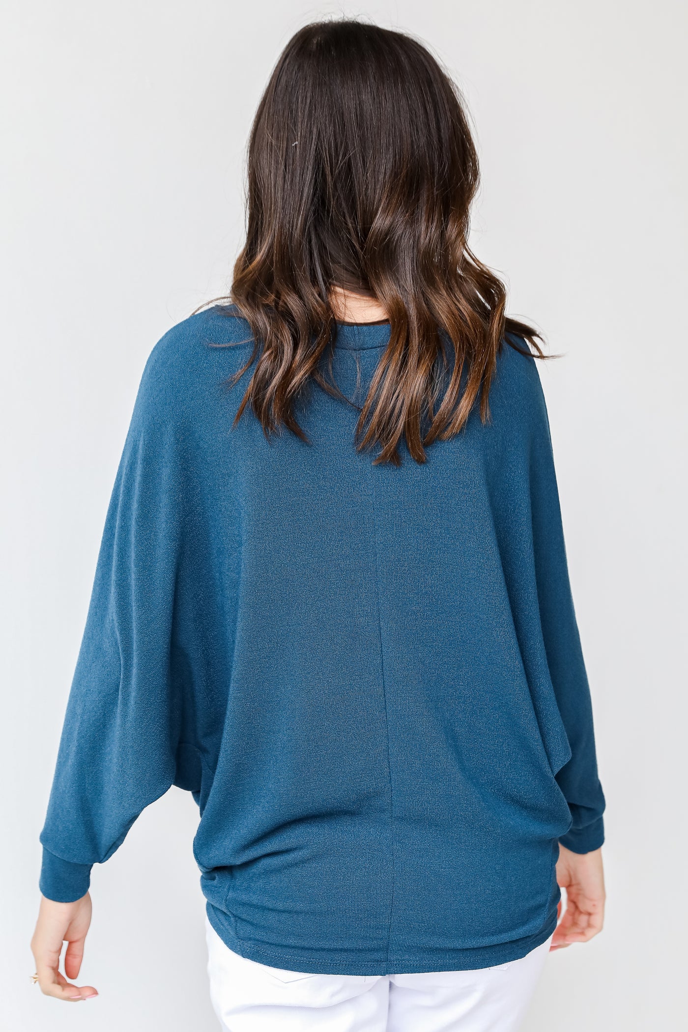 Knit Top in teal back view