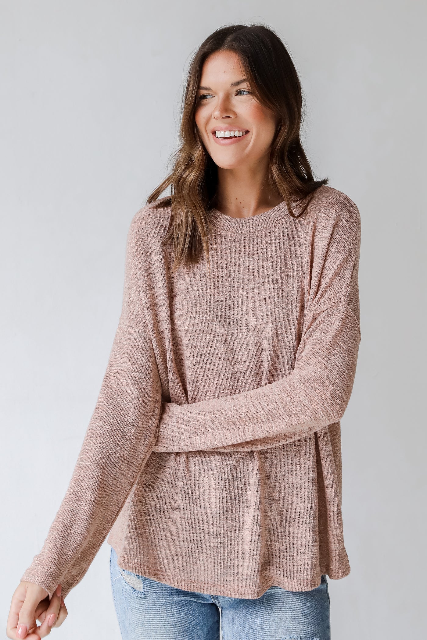 Knit Top in blush front view