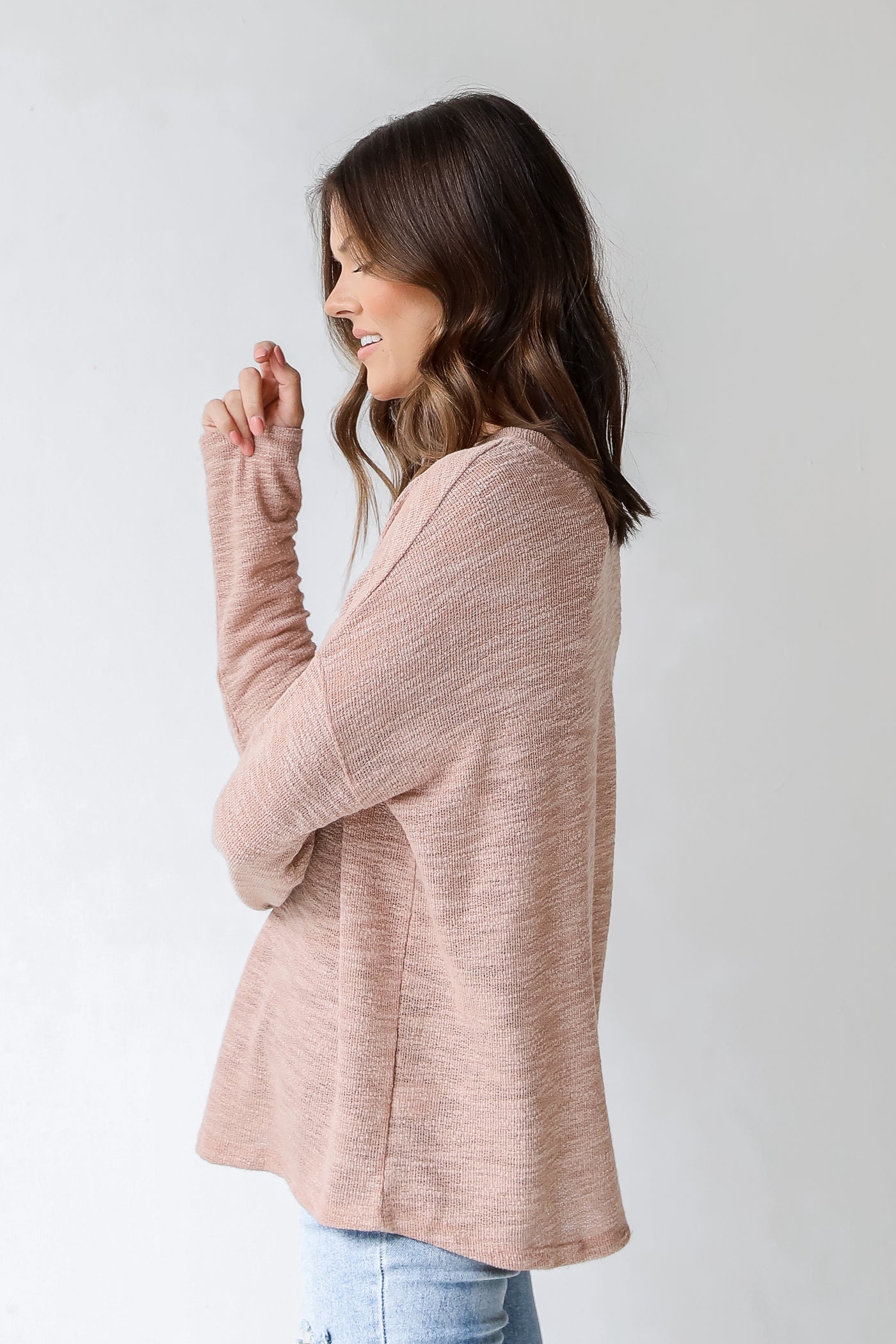 Knit Top in blush side view