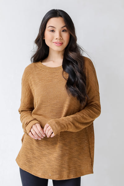 Knit Top in camel front view