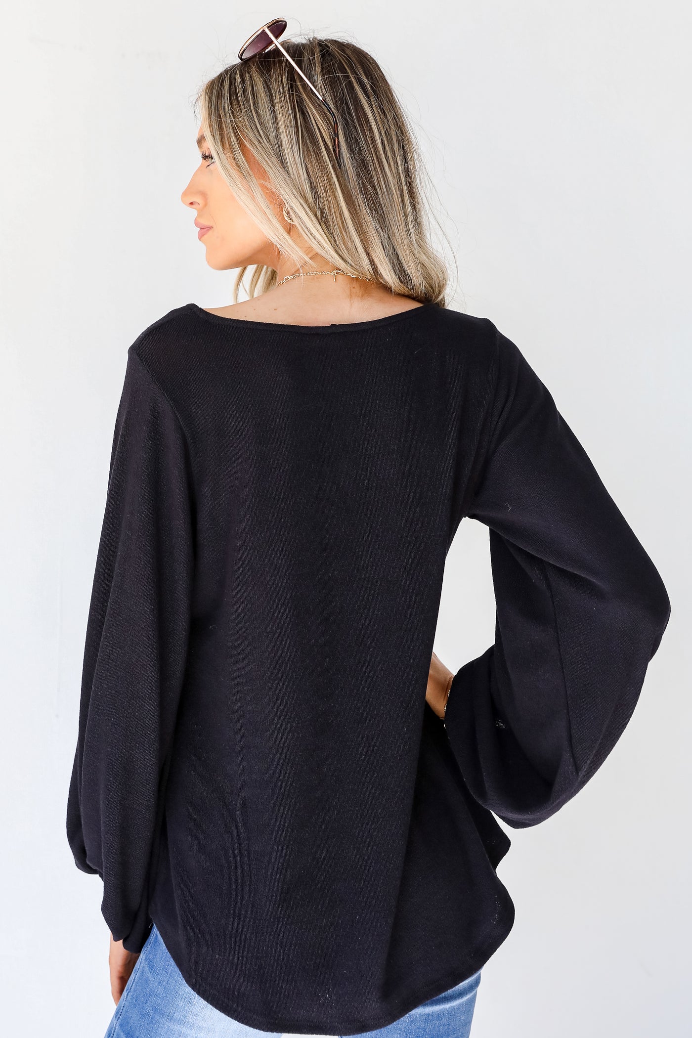 Knit Top in black back view