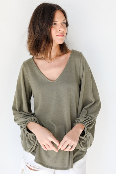 Knit Top in olive