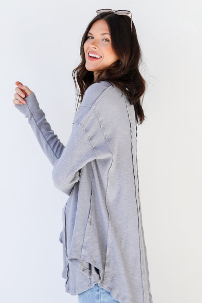 Knit Top in grey side view