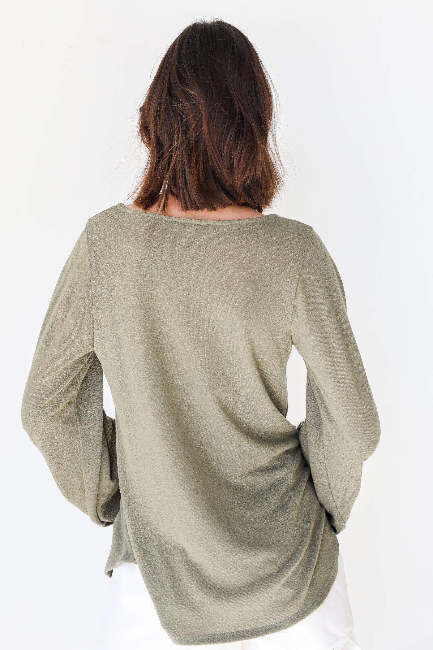 Knit Top in olive back view