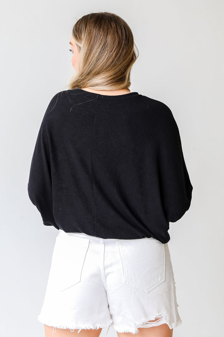 Knit Top in black back view