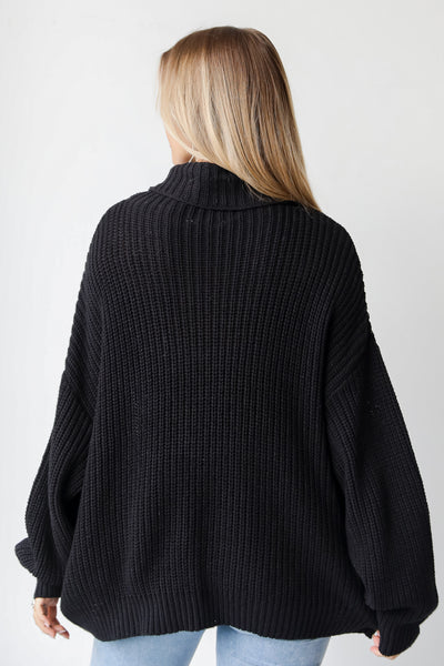 black Turtleneck Sweater back view