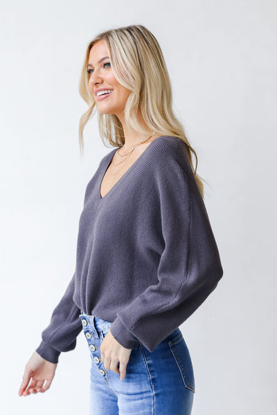 Sweater in grey side view