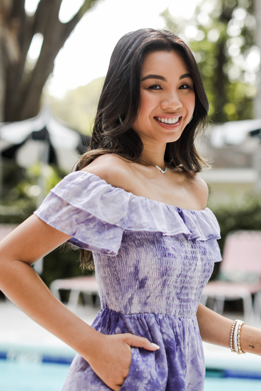 Cabana Life Smocked Tie-Dye Romper