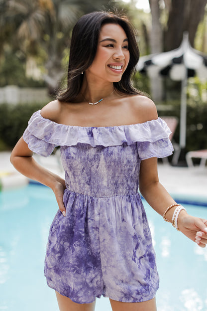Cabana Life Smocked Tie-Dye Romper