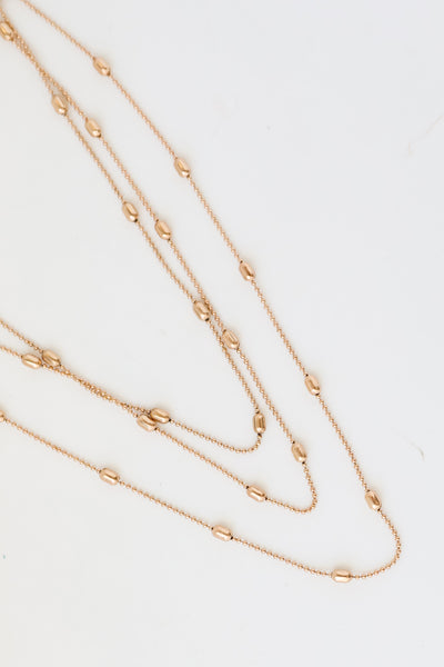 gold Layered Chain Necklace close up