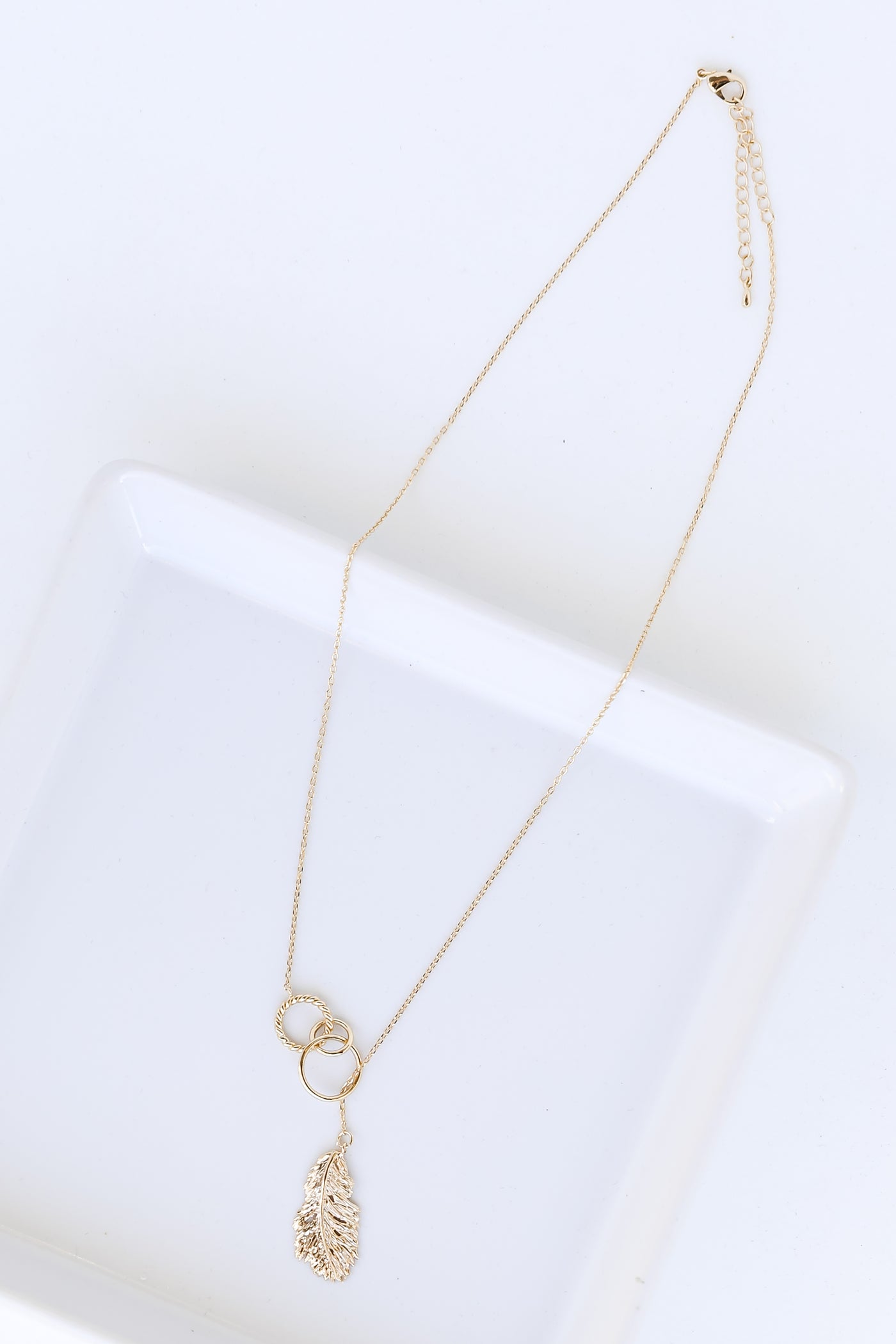 Gold Leaf Necklace flat lay