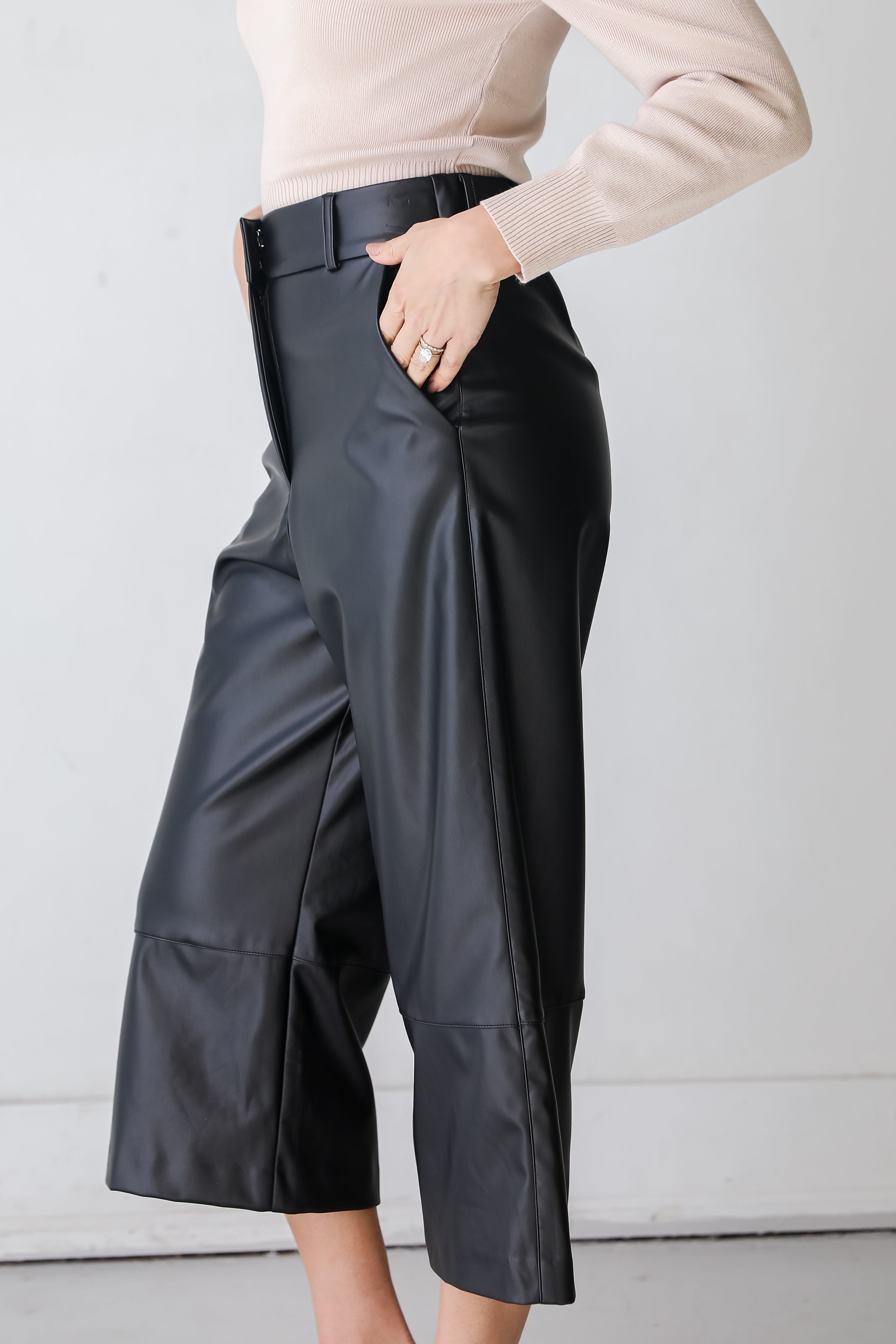 black Leather Pants side view