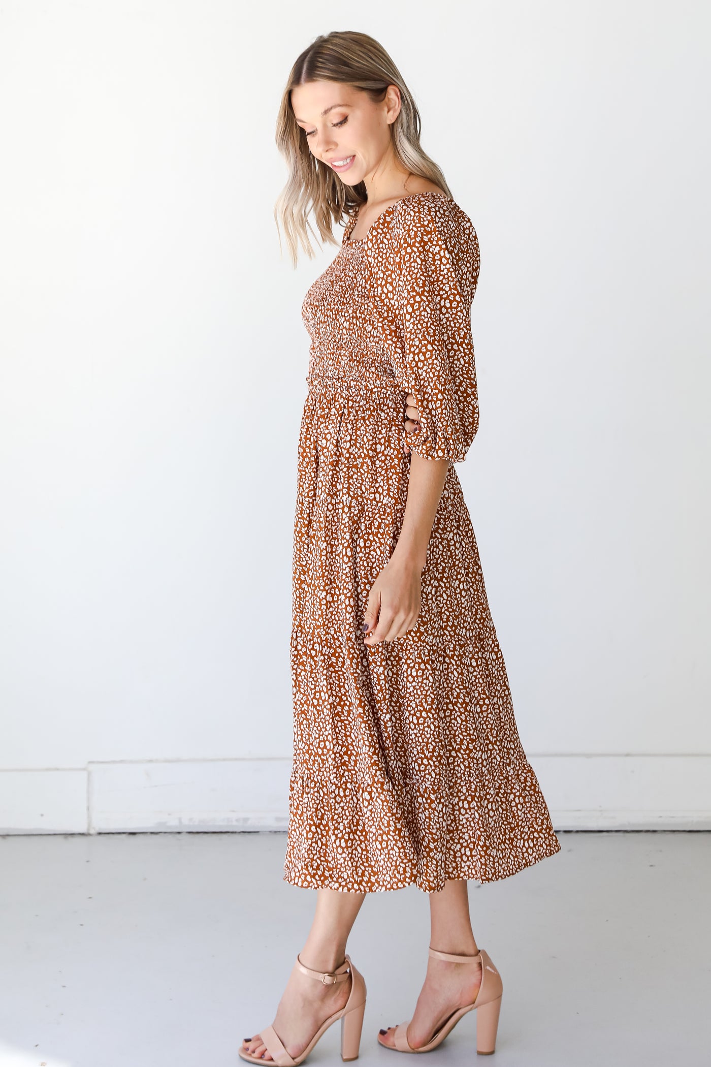 Spotted Midi Dress side view