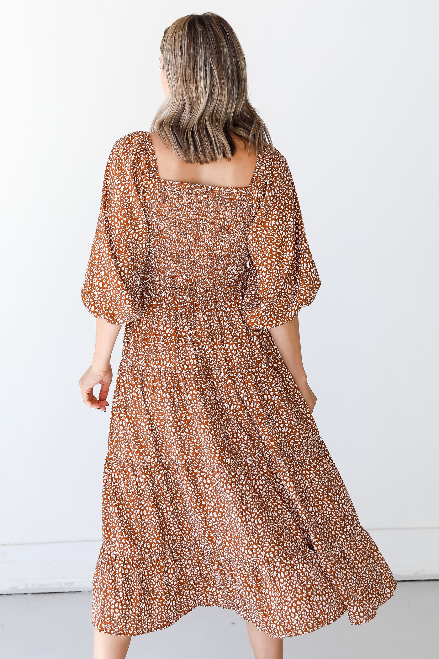Spotted Midi Dress back view
