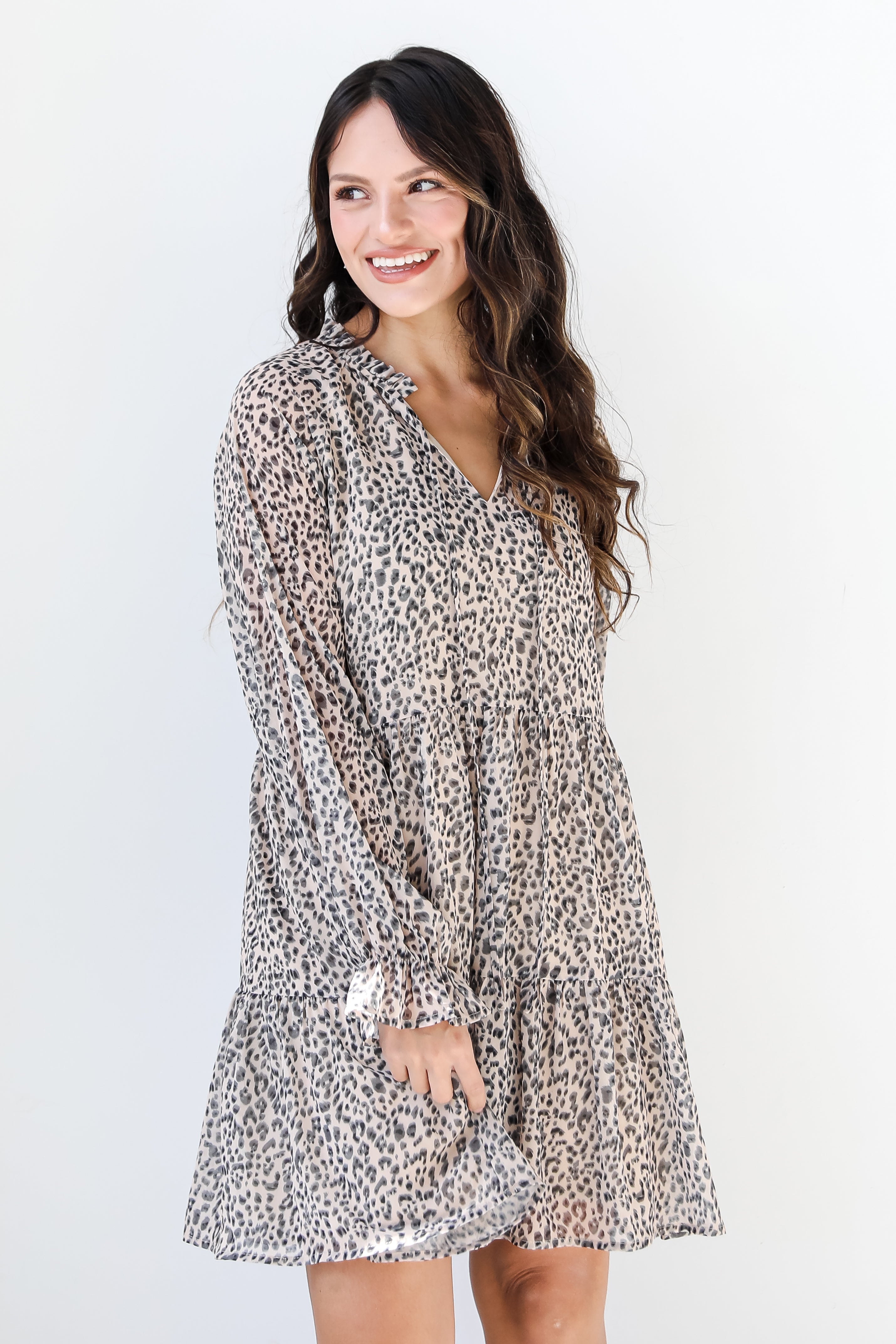 Leopard Mini Dress on model