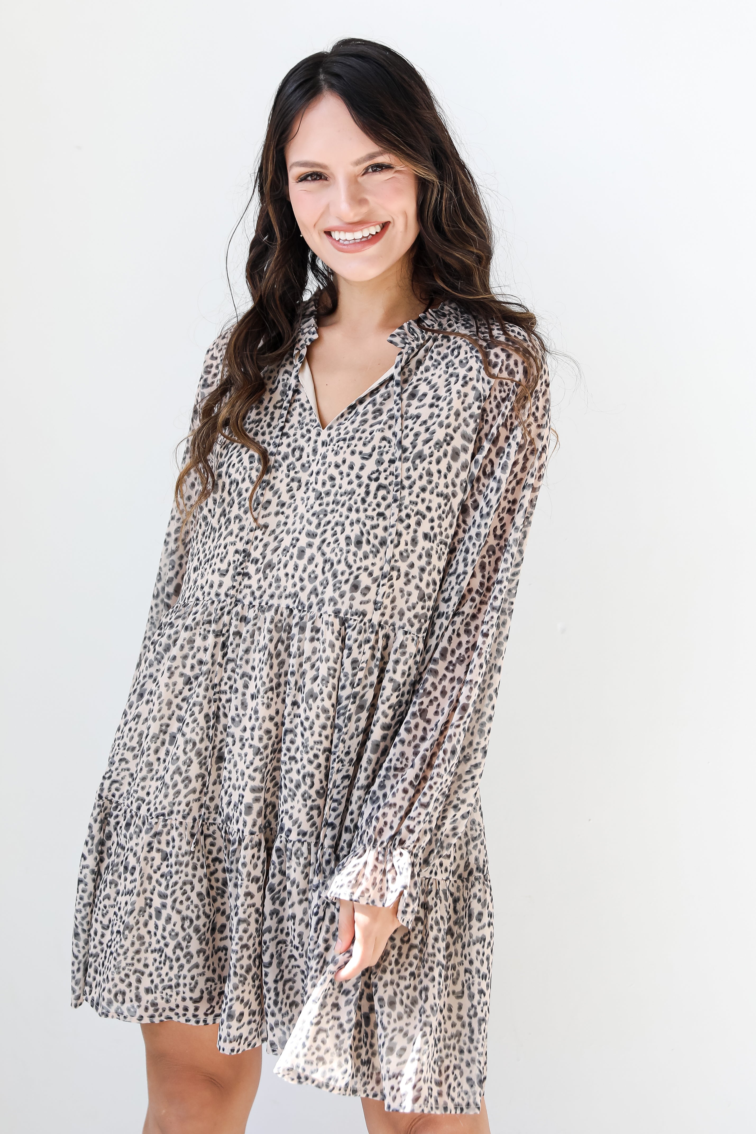 Leopard Mini Dress front view