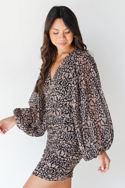 side view of a leopard dress