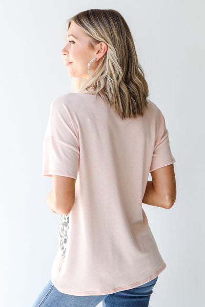 Leopard Star Tee in blush back view