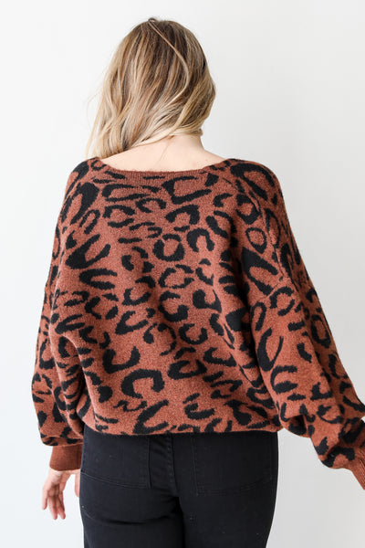 Leopard Sweater Cardigan back view
