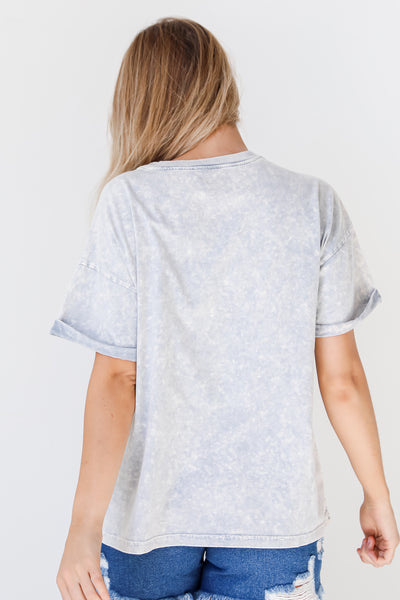 Let's Go Girls Acid Washed Graphic Tee back view