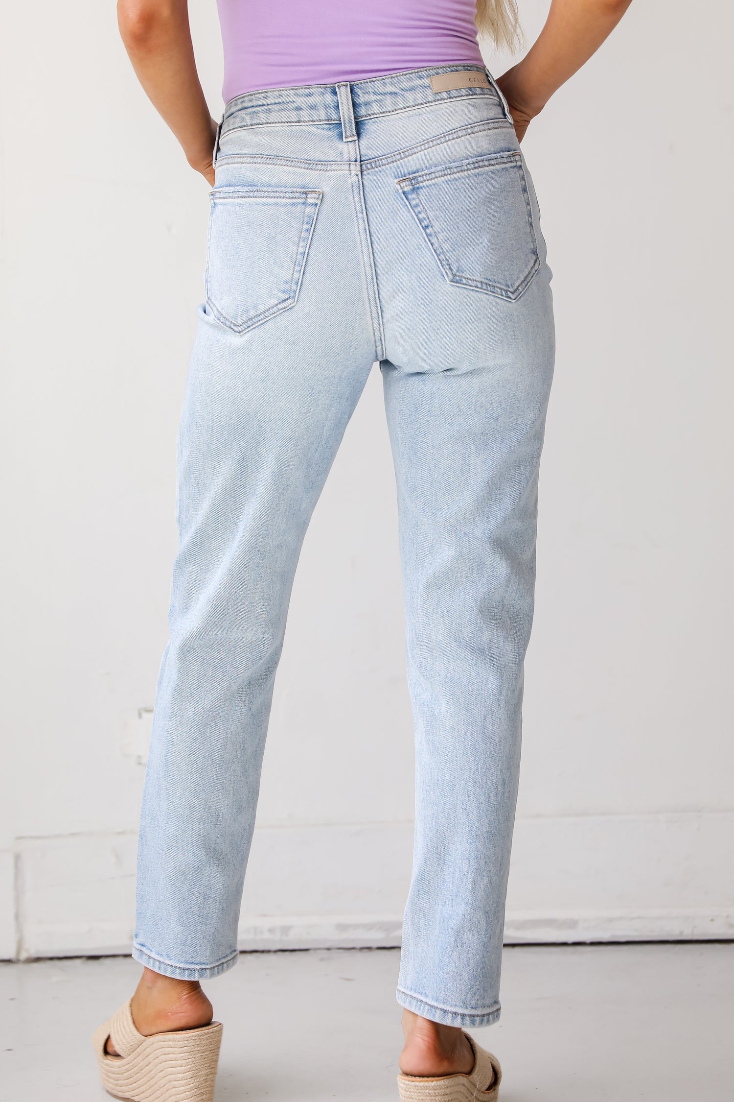 Asymmetrical Mom Jeans back view