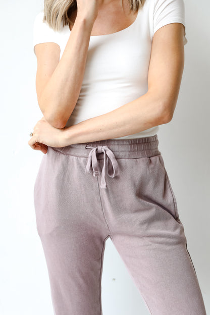 purple Joggers close up