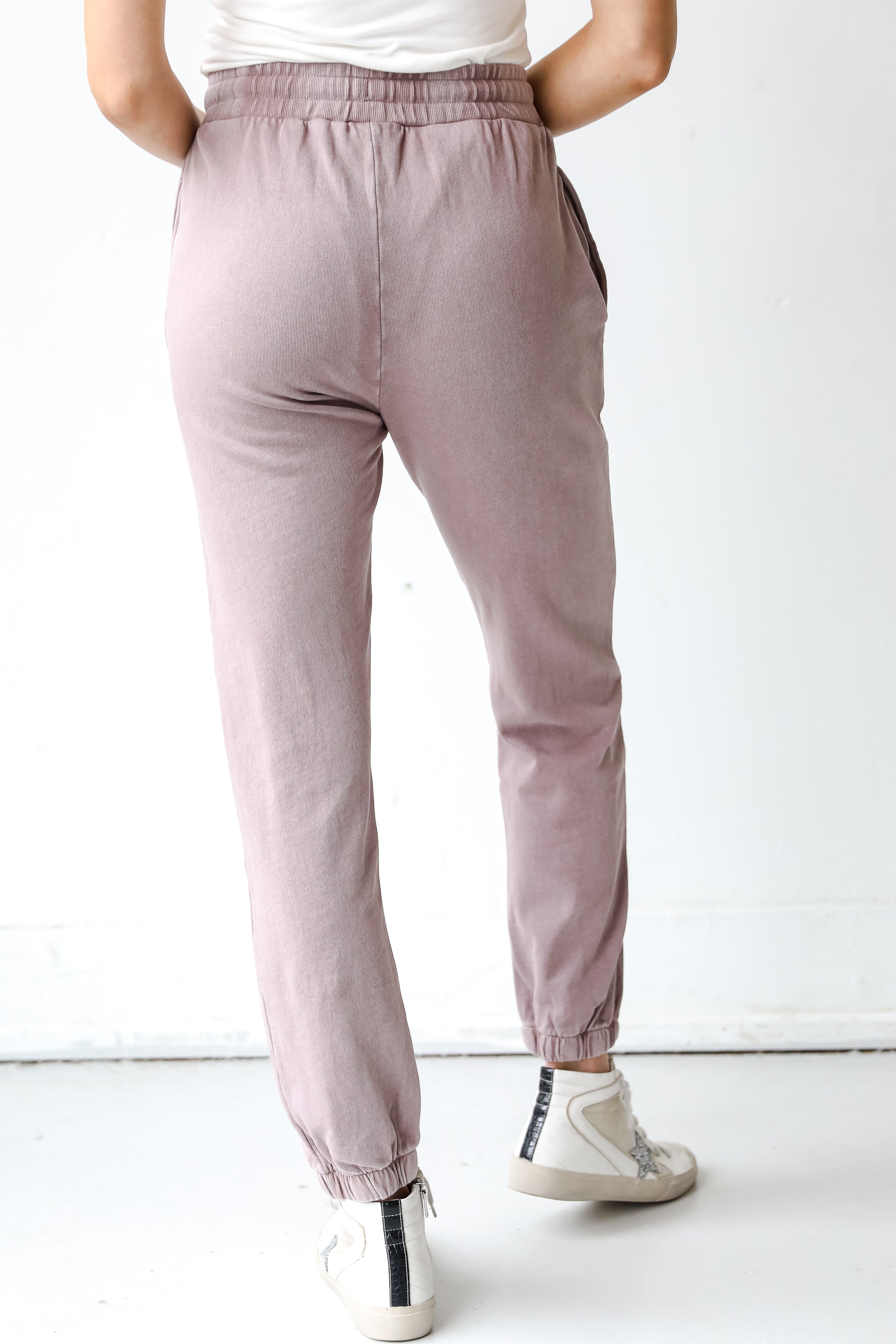 purple Joggers back view
