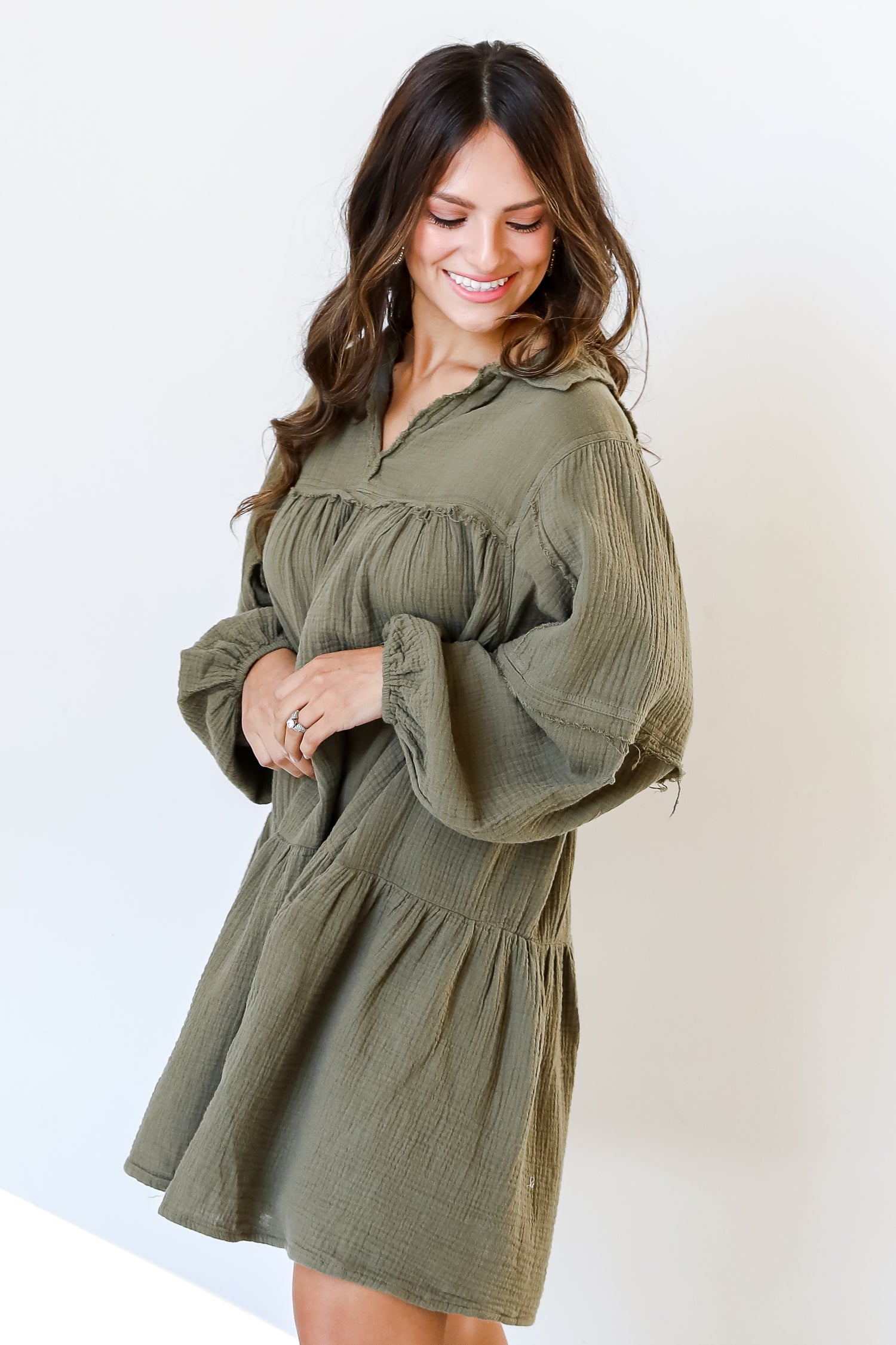 Linen Mini Dress side view