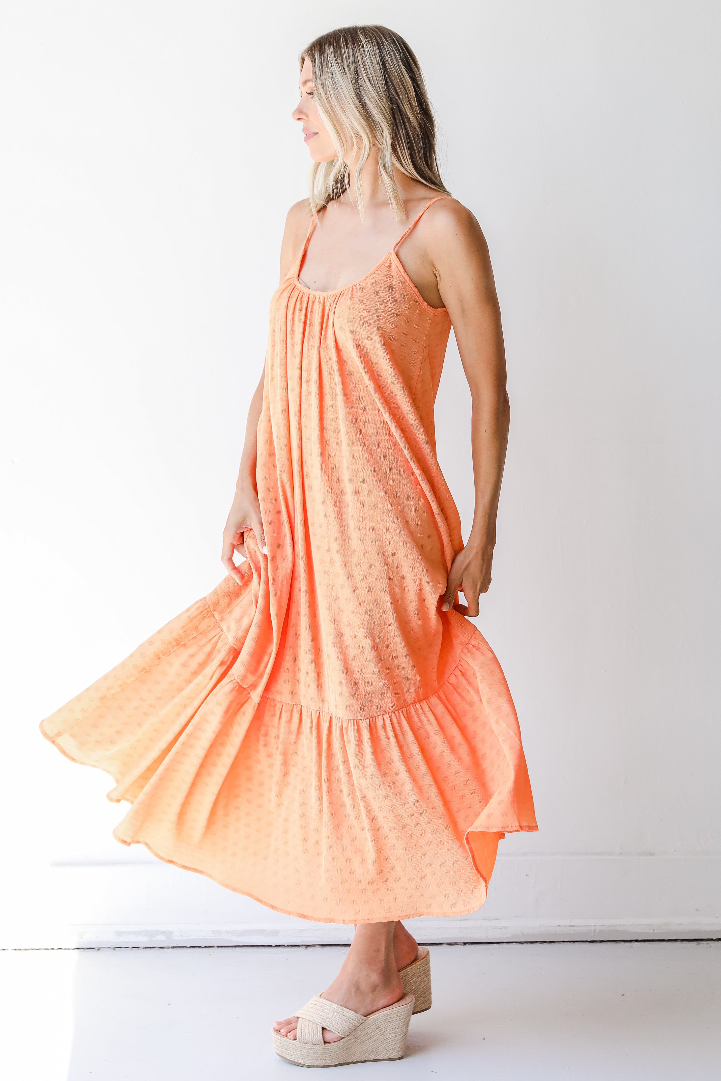Maxi Dress in orange side view